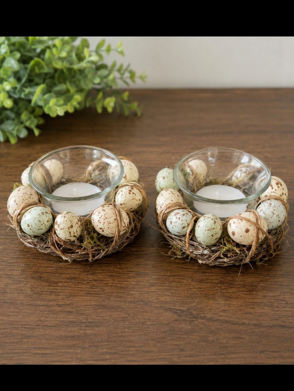 Pier 1 Hello Spring Easter Egg Tealight Candle Holder Set of 2 Discontinued